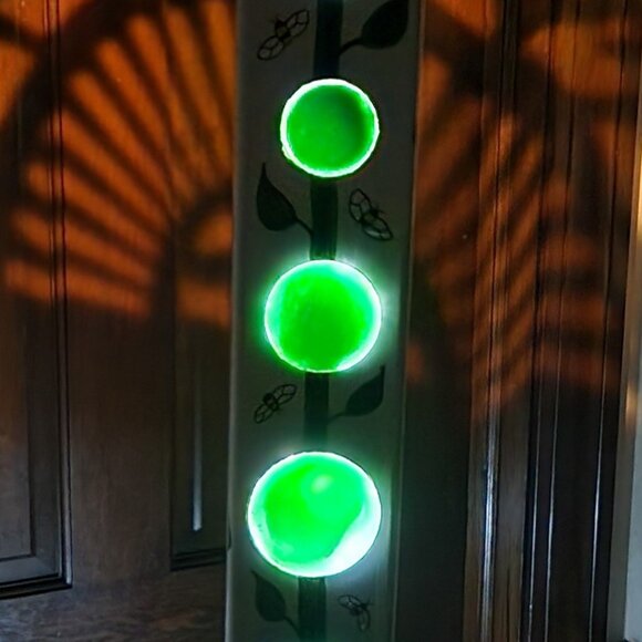 Garden Peace Pole Hand Painted Solar Light and Wire Stand Customized Yard Art - Picture 5 of 5